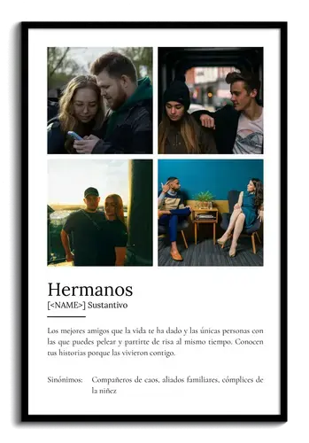 "Crea tu Póster Personalizado de Hermanos: Un regalo único"