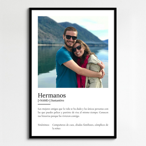 "Crea tu Póster Personalizado de Hermanos: Un regalo único"