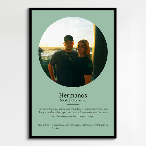 "Crea tu Póster Personalizado de Hermanos: Un regalo único"