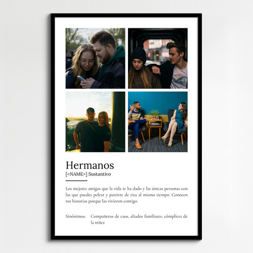 "Crea tu Póster Personalizado de Hermanos: Un regalo único"