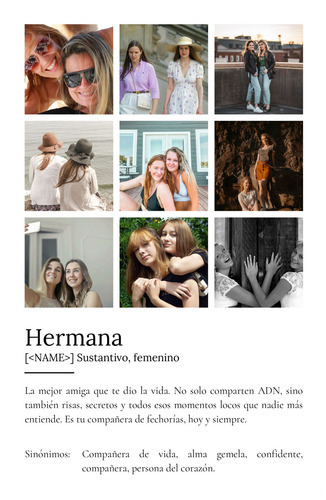 Crea un póster personalizado para tu hermana: amor y risas compartidas