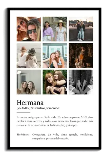 Crea un póster personalizado para tu hermana: amor y risas compartidas