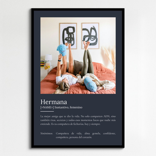 Crea un póster personalizado para tu hermana: amor y risas compartidas