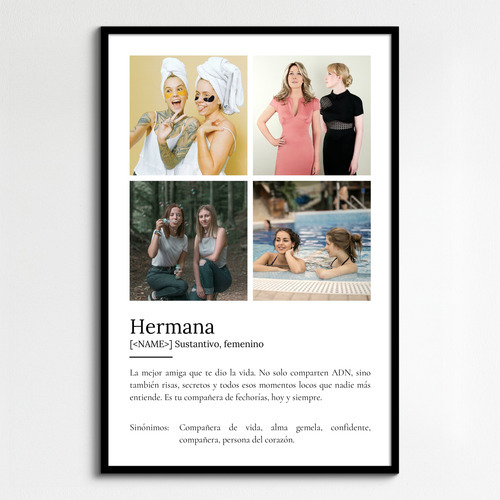 Crea un póster personalizado para tu hermana: amor y risas compartidas