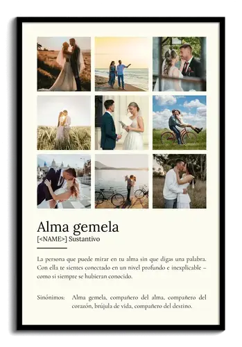 Crea tu Póster Personalizado 'Alma Gemela' - Añade tus Fotos y Definición Única