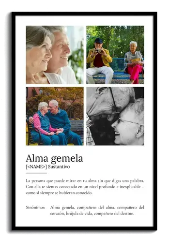 Crea tu Póster Personalizado 'Alma Gemela' - Añade tus Fotos y Definición Única