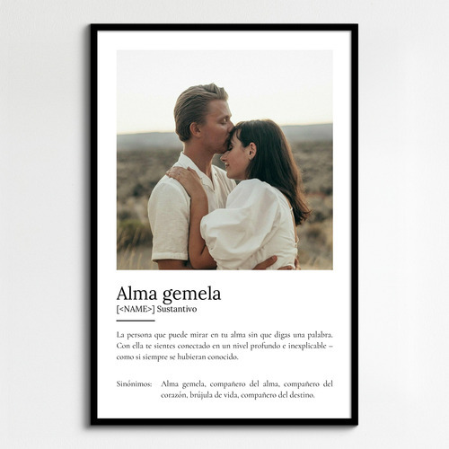 Crea tu Póster Personalizado 'Alma Gemela' - Añade tus Fotos y Definición Única