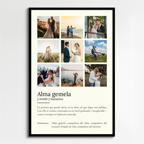 Crea tu Póster Personalizado 'Alma Gemela' - Añade tus Fotos y Definición Única