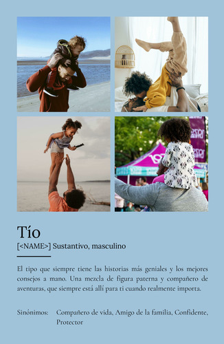 Crea tu Póster Definiciones para Tíos: Personalízalo con Fotos y Texto