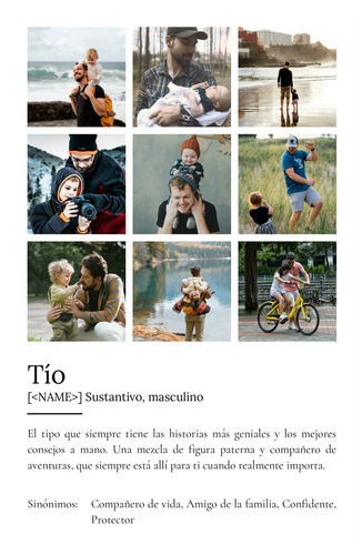 Crea tu Póster Definiciones para Tíos: Personalízalo con Fotos y Texto