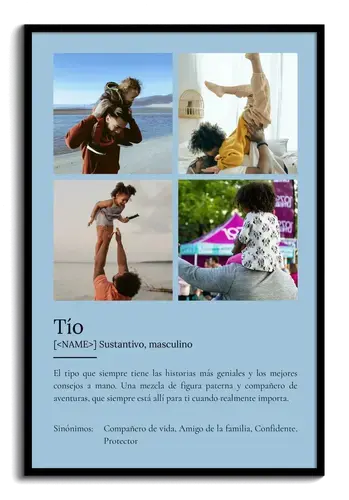 Crea tu Póster Definiciones para Tíos: Personalízalo con Fotos y Texto