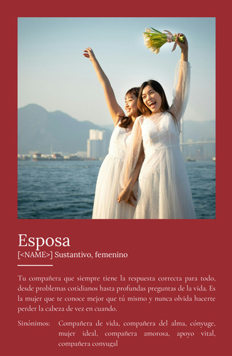 Crea tu póster de definición personalizable para tu esposa ahora