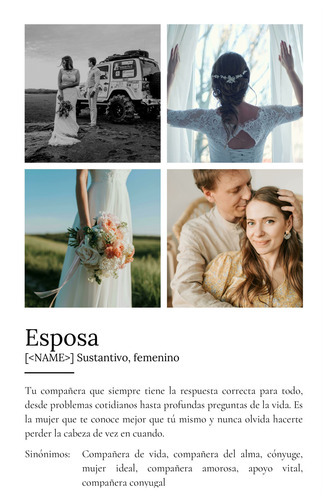 Crea tu póster de definición personalizable para tu esposa ahora