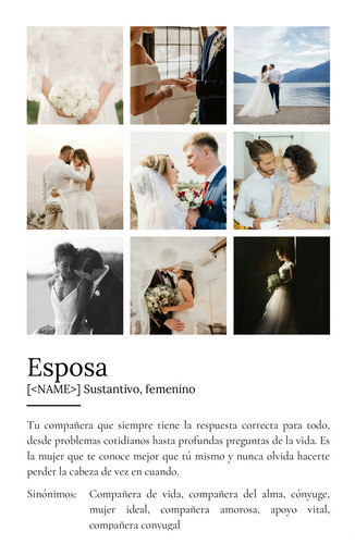 Crea tu póster de definición personalizable para tu esposa ahora