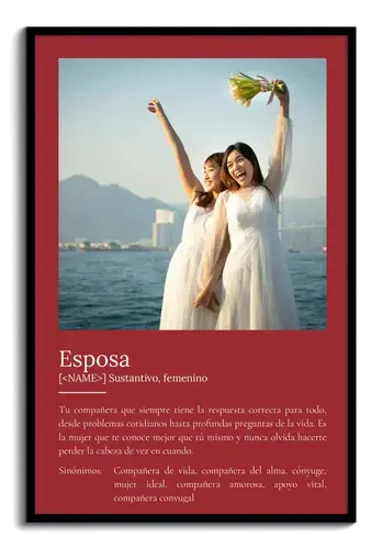 Crea tu póster de definición personalizable para tu esposa ahora