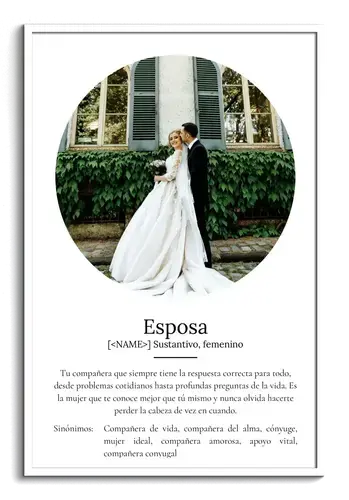 Crea tu póster de definición personalizable para tu esposa ahora