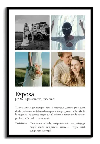 Crea tu póster de definición personalizable para tu esposa ahora