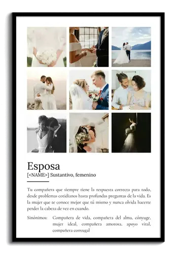 Crea tu póster de definición personalizable para tu esposa ahora