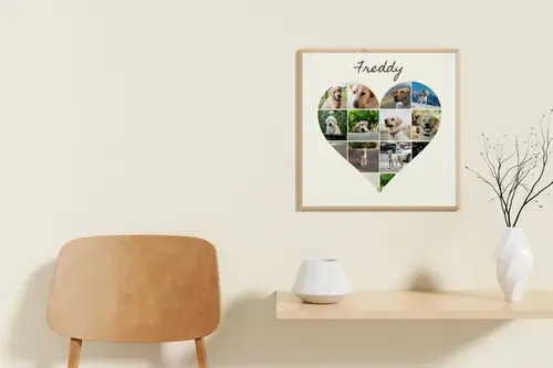 Collage para perro en corazón o Polaroid