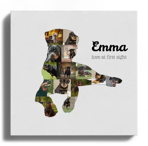 Crea tu propia collage de Rottweiler con fotos personales y texto único.