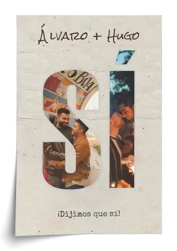 Plantilla de collage “Sí” de compromiso