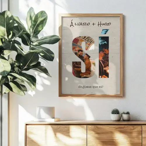 Plantilla de collage “Sí” de compromiso
