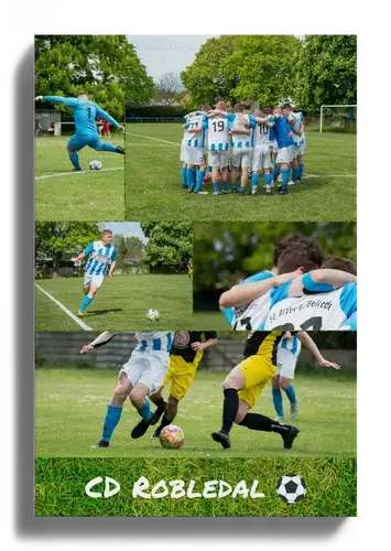 Collage de fútbol con texto personalizado