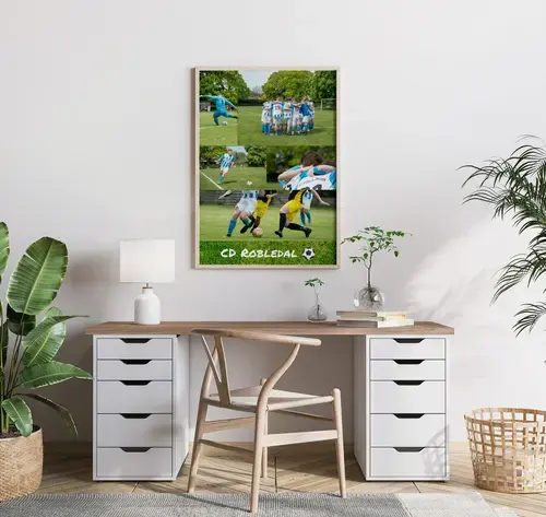 Collage de fútbol con texto personalizado