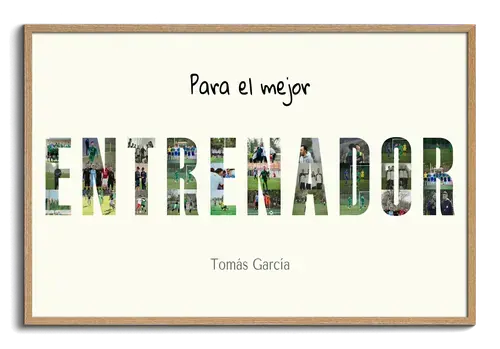 Collage de fútbol con texto personalizado