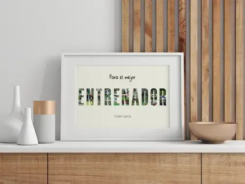 Collage de fútbol con texto personalizado