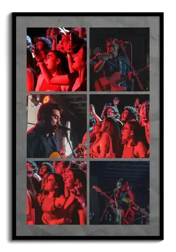 Collage de fotos concierto con texto