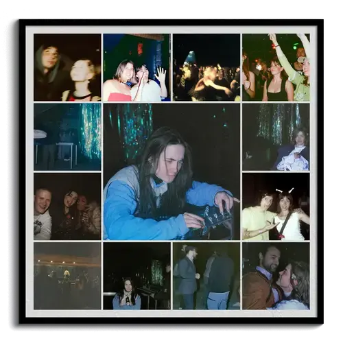 Collage de fotos concierto con texto