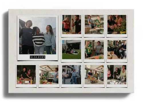 Collage de fotos de inauguración de hogar