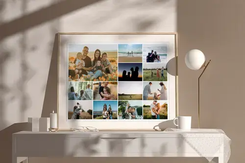 Collages de fotos familiares con textos personalizados
