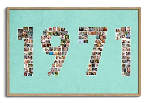 Crea tu collage de fotos personalizado "1971" como regalo unique