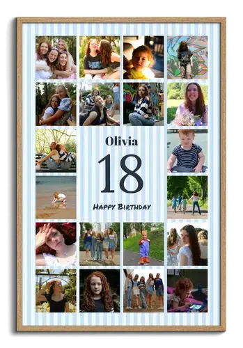 Collage 18 cumpleaños con fotos y texto