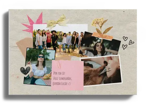 Collage 18 cumpleaños con fotos y texto