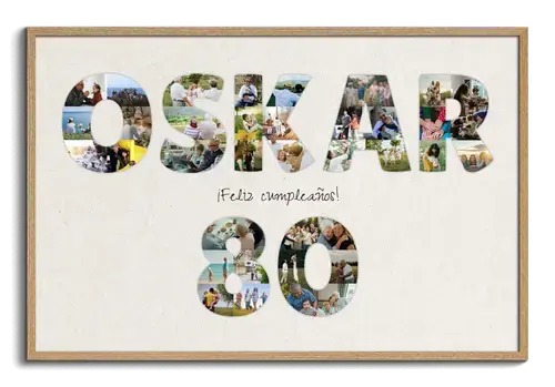 Collage personalizada cumpleaños texto y fotos