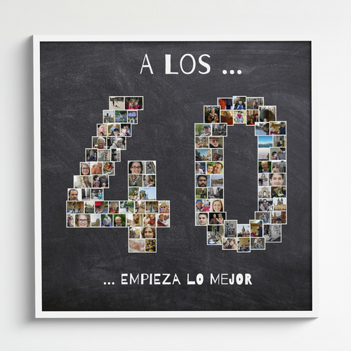 Crea tu collage de cumpleaños 40 con fotos y textos personalizados