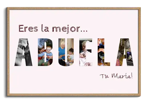 Fotos como letras la mejor abuela regalo de los nietos