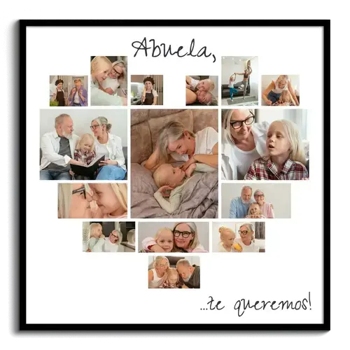 Fotocollage en Forma de Corazon Abuela te amamos como Atencion especial para Abuelos
