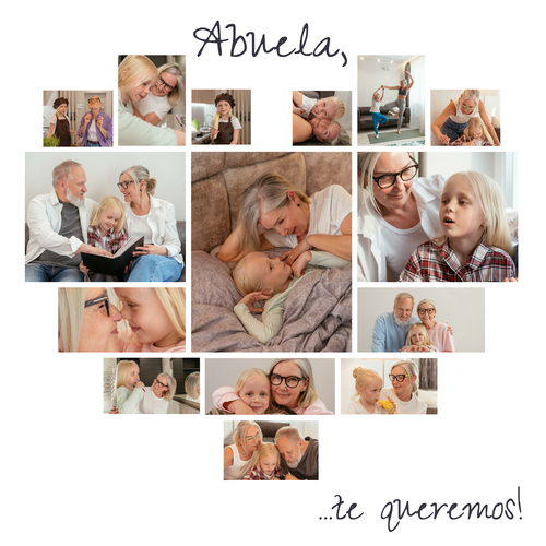 Crea una Fotocollage Corazón Premium para Abuela