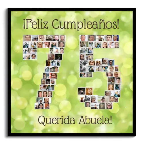 Fotos como numero dispuestas Feliz cumpleanos Abuela Fotocollage