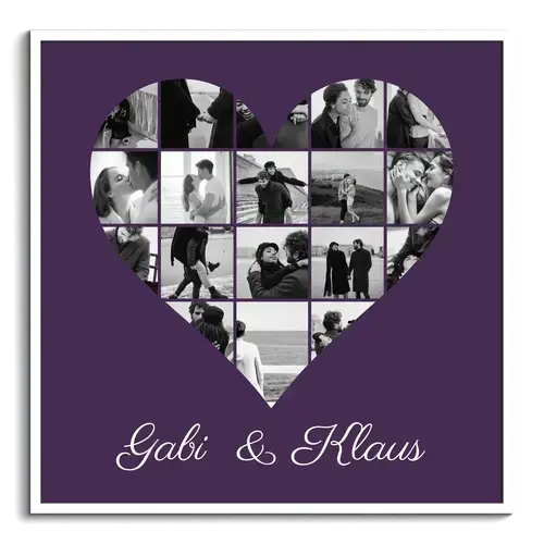 Collage de fotos de corazon amor y pareja