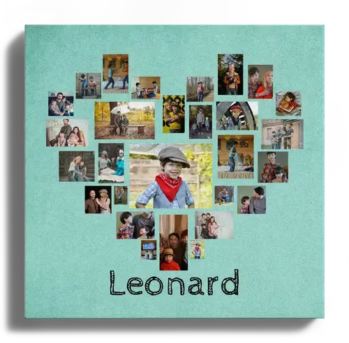 Collage de fotos de corazon con imagenes de ninos