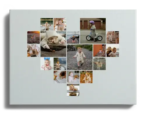 Fotocollage Fotos de Bebes Niños en Forma de Corazon