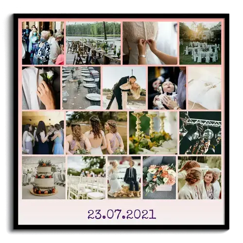 Crea el póster de boda perfecto: Personaliza fotos y fecha para el gran día