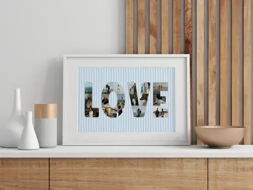 Collage personalizada "LOVE" para bodas