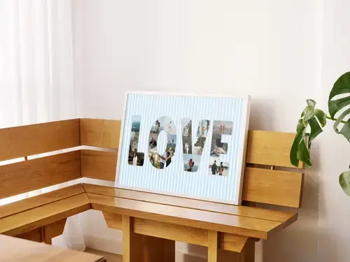 Collage personalizada "LOVE" para bodas