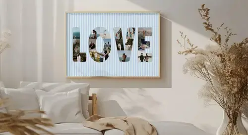 Collage personalizada "LOVE" para bodas